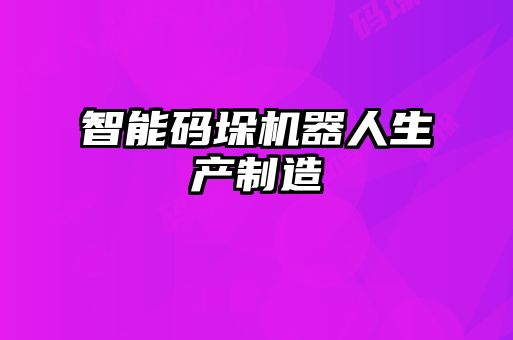 智能碼垛機器人生產(chǎn)制造