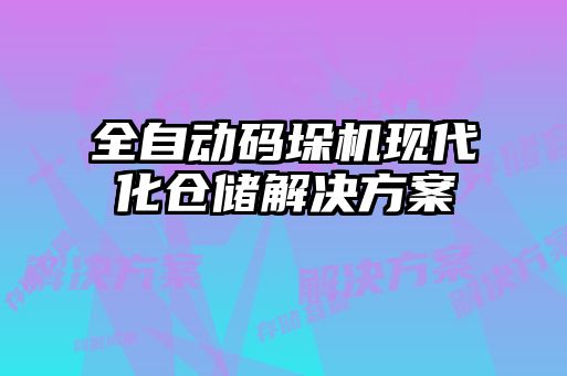 全自動碼垛機現(xiàn)代化倉儲解決方案