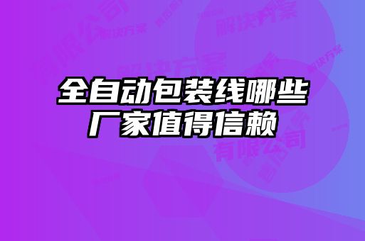 全自動(dòng)包裝線哪些廠家值得信賴