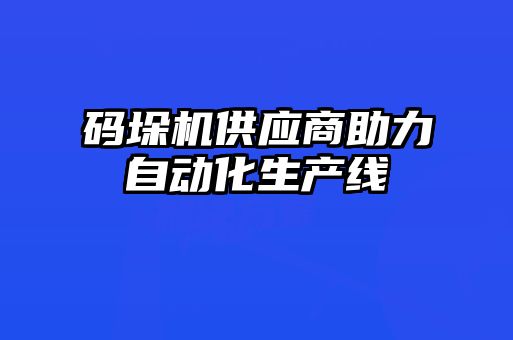 碼垛機(jī)供應(yīng)商助力自動化生產(chǎn)線