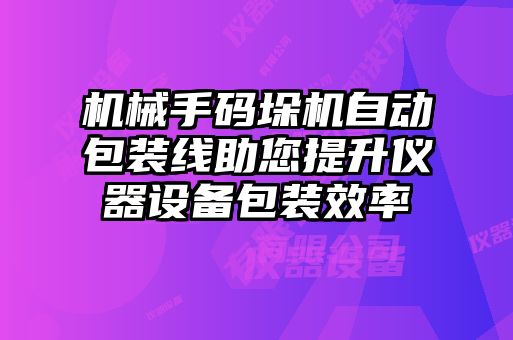 機械手碼垛機自動包裝線助您提升儀器設備包裝效率