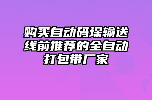 購買自動碼垛輸送線前推薦的全自動打包帶廠家