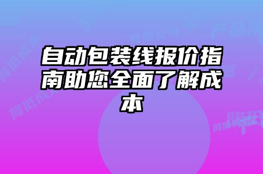 自動(dòng)包裝線報(bào)價(jià)指南助您全面了解成本