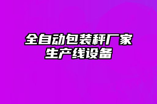 全自動包裝秤廠家生產(chǎn)線設(shè)備