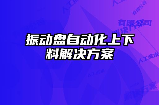 振動(dòng)盤自動(dòng)化上下料解決方案