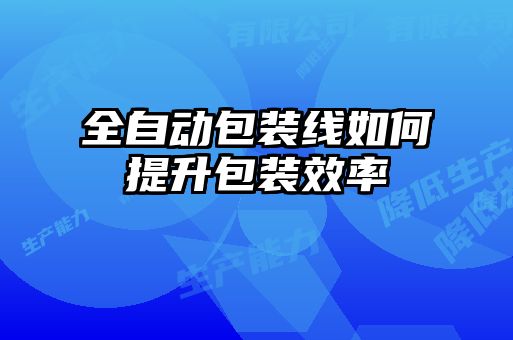 全自動(dòng)包裝線如何提升包裝效率