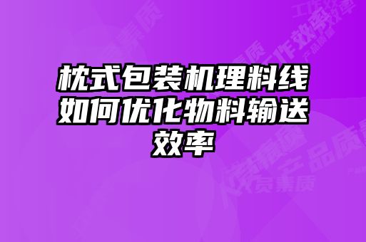 枕式包裝機理料線如何優(yōu)化物料輸送效率