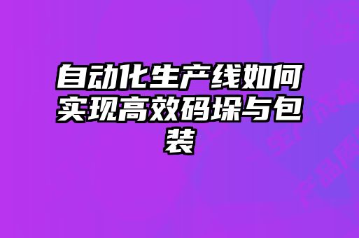 自動化生產線如何實現(xiàn)高效碼垛與包裝